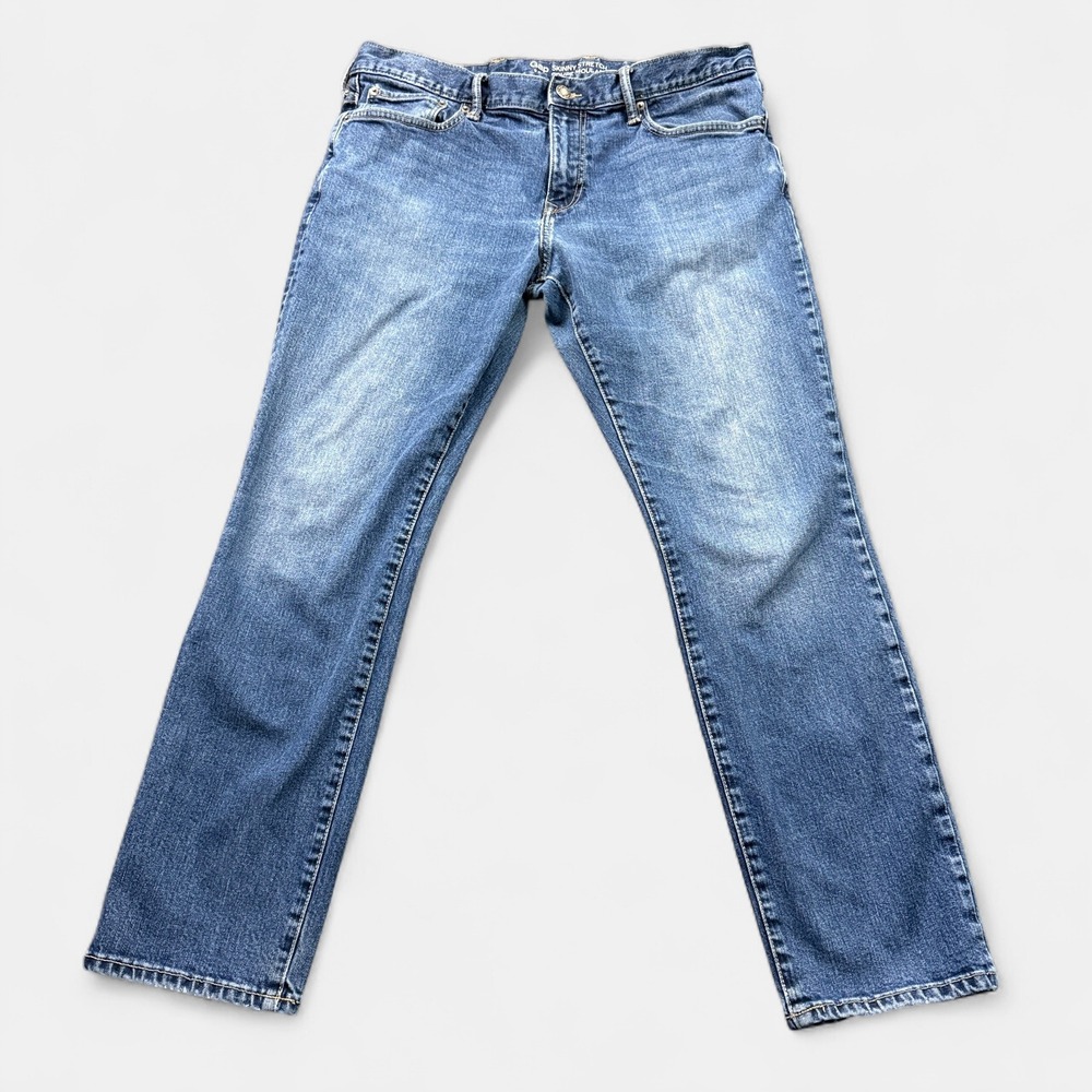 Gap Skinny Stretch Jeans Mens 38x30 Blue Medium Wash Normcore Denim READ